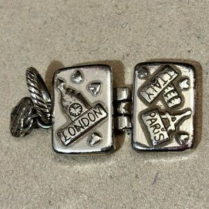 Brighton Bon Voyage suitcase charm It opens! Enameled details inside Retired